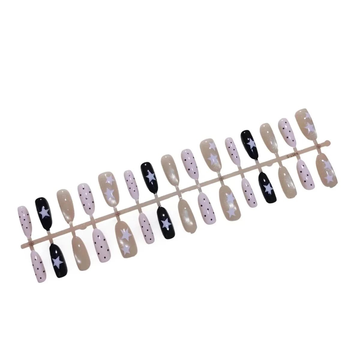 Móng Tay Dán Sẵn Hiệu Ứng Mắt Mèo Hồng Sương Khói, Dáng Oval, 30 Miếng