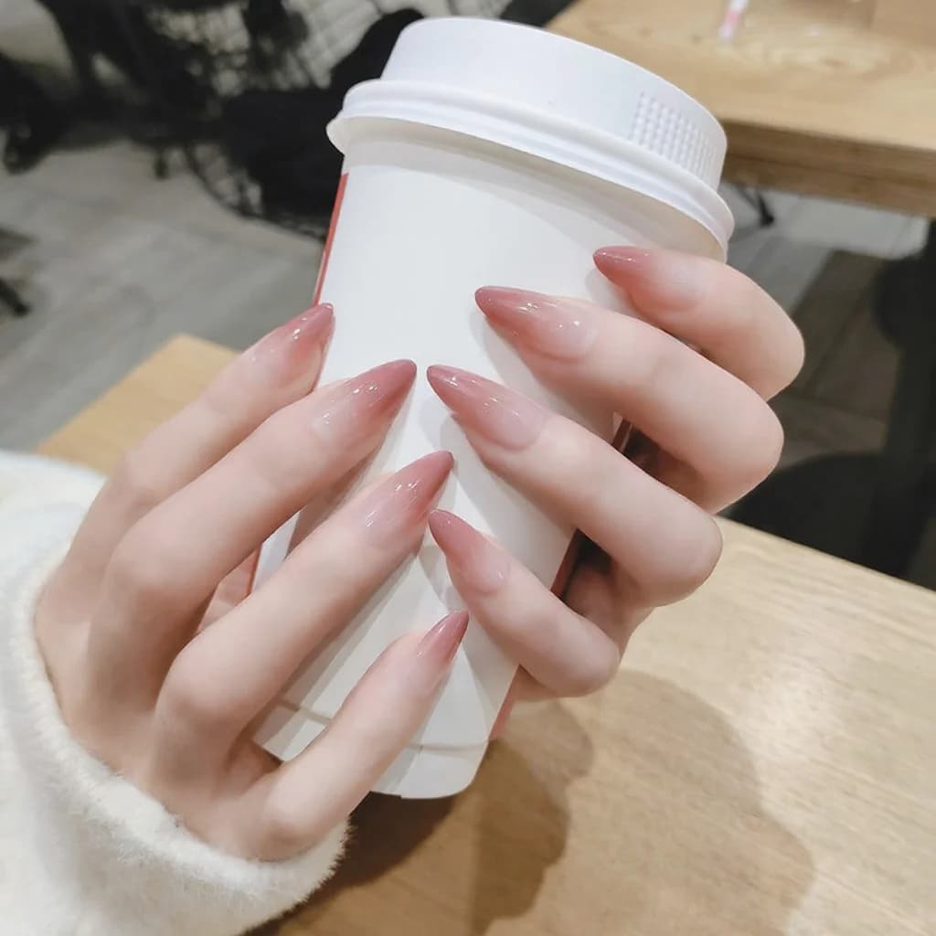 Móng Tay Giả Dài Gradient Thời Trang