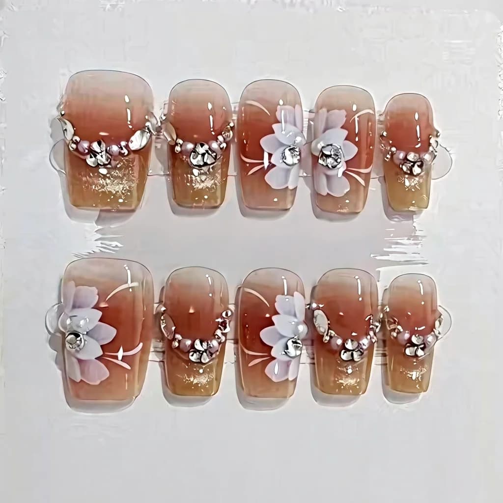 Móng tay giả mắt mèo hoa văn sao