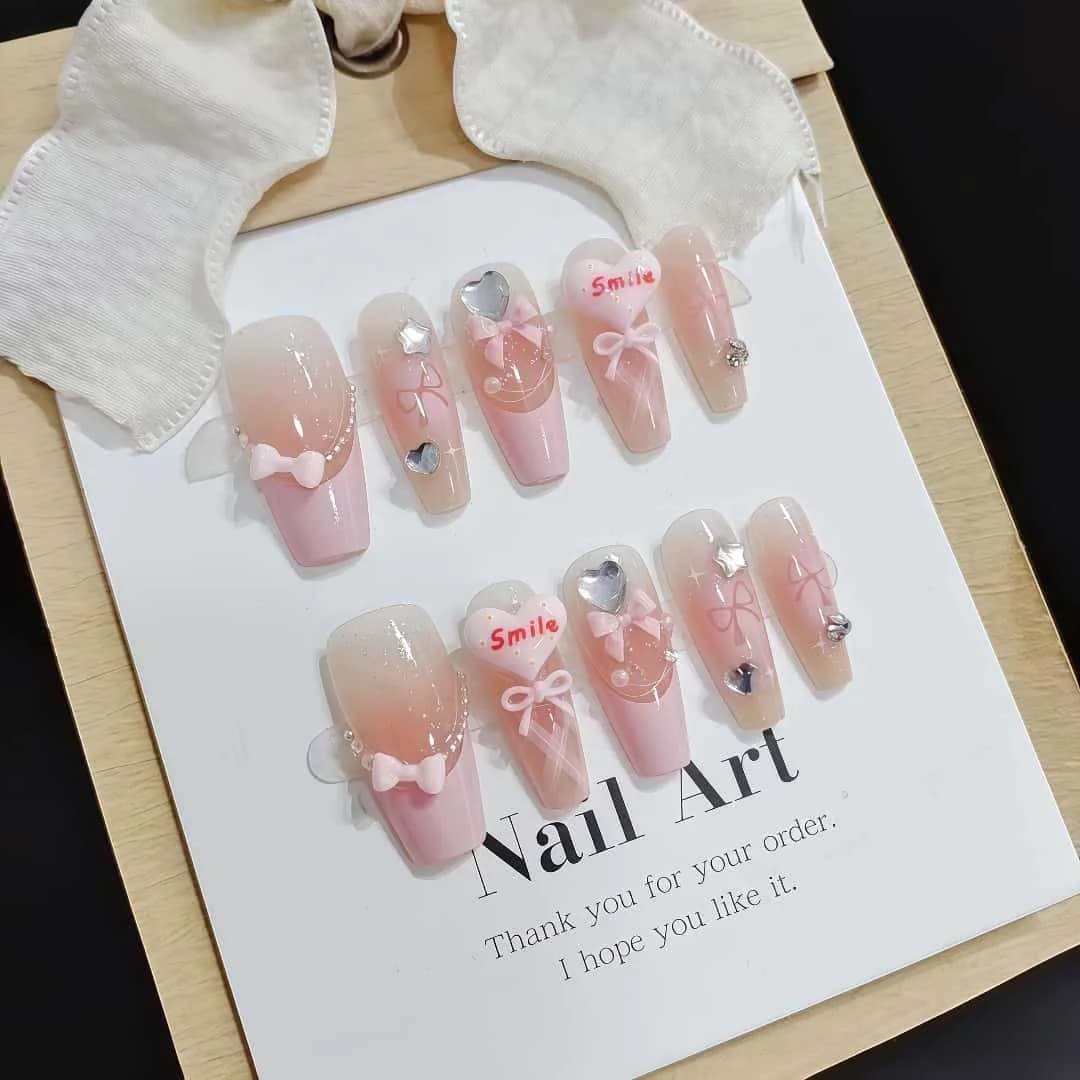 Móng Tay Pháp Tim Nơ, 30 Miếng